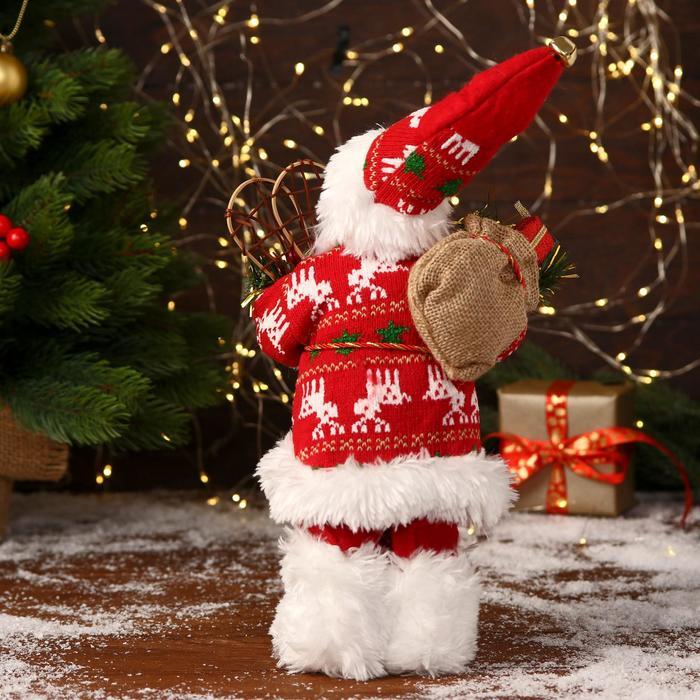 Дед Мороз "В красной шубке, колпачке и с подарками" 15х30 см - фото 3 - id-p183837073