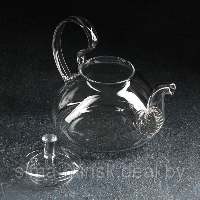 Чайник стеклянный заварочный с металлическим ситом Доляна «Элегия», 800 мл - фото 2 - id-p183842813