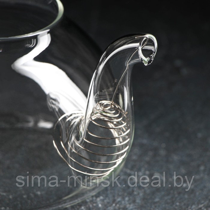 Чайник стеклянный заварочный с металлическим ситом Доляна «Элегия», 800 мл - фото 3 - id-p183842813