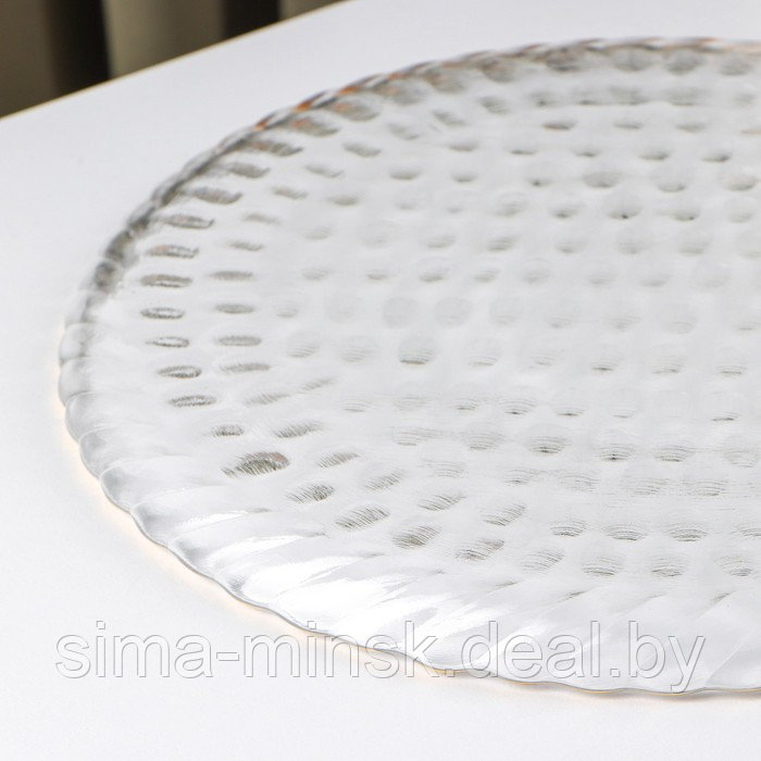 Блюдо стеклянное сервировочное «Кринкл», d=26,5 см, цвет прозрачный - фото 3 - id-p183842878