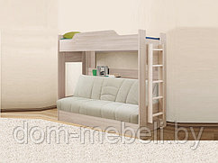 Двухъярусная кровать Светлая с диваном (БНП) +матрас №2| Подарки + максимальная скидка внутри!