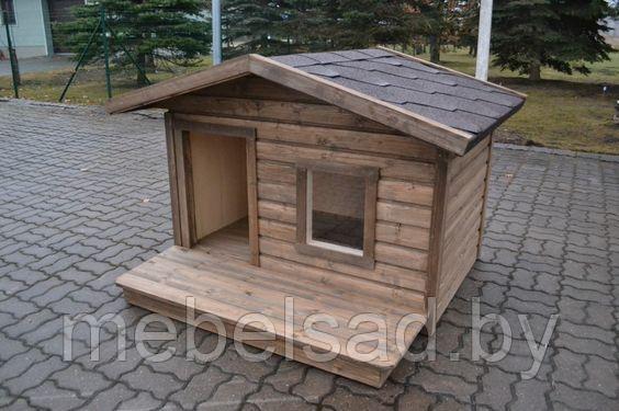 Будка для собаки деревянная "ШарикоFF №7 S" с террасой утепленная - фото 1 - id-p183850541