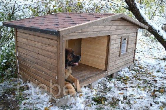 Будка для собаки деревянная "ШарикоFF №8 М" с террасой утепленная - фото 1 - id-p183856546