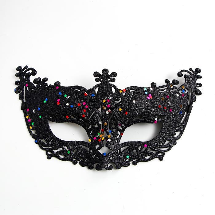 Карнавальная маска кружевная черная Грация взрослая - фото 4 - id-p183859481