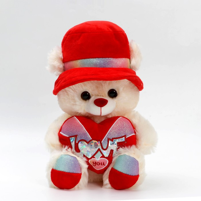 Мягкая игрушка «Мишка в панамке», с сердцем - фото 1 - id-p183867514