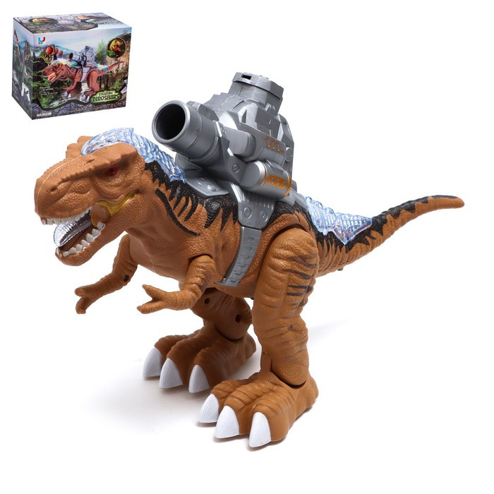 Динозавр «Рекс», стреляет шарами, работает от батареек, свет и звук, цвет коричневый - фото 1 - id-p183866610