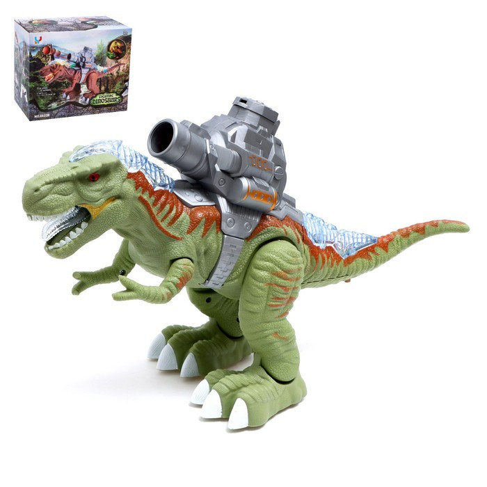 Динозавр «Рекс», стреляет шарами, работает от батареек, свет и звук, цвет зелёный - фото 1 - id-p183866611