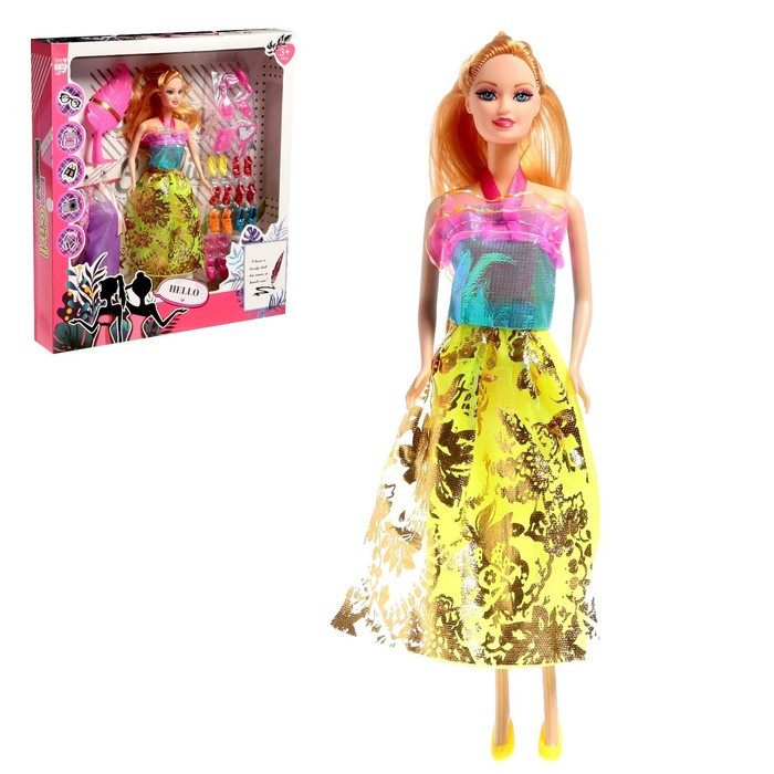 Кукла-модель «Анжелика» с набором платьев,обувью и аксессуарами, МИКС - фото 1 - id-p183865695