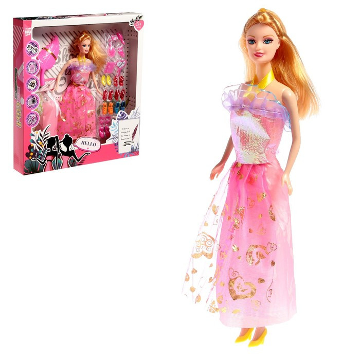 Кукла-модель «Анжелика» с набором платьев,обувью и аксессуарами, МИКС - фото 2 - id-p183865695