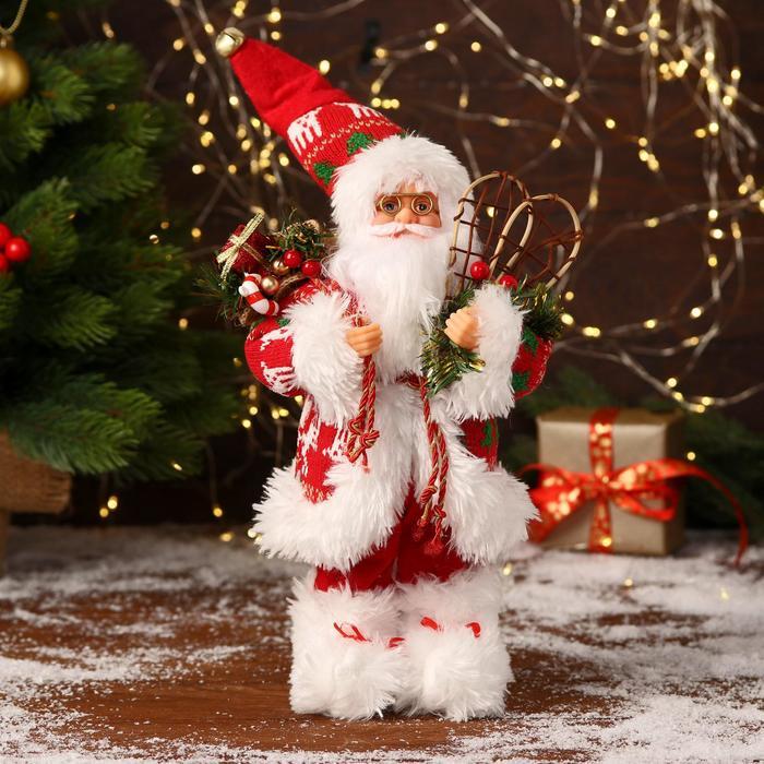 Дед Мороз "В красной шубке, колпачке и с подарками" 15х30 см - фото 1 - id-p183866813