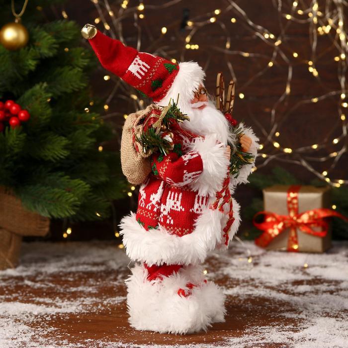 Дед Мороз "В красной шубке, колпачке и с подарками" 15х30 см - фото 4 - id-p183866813