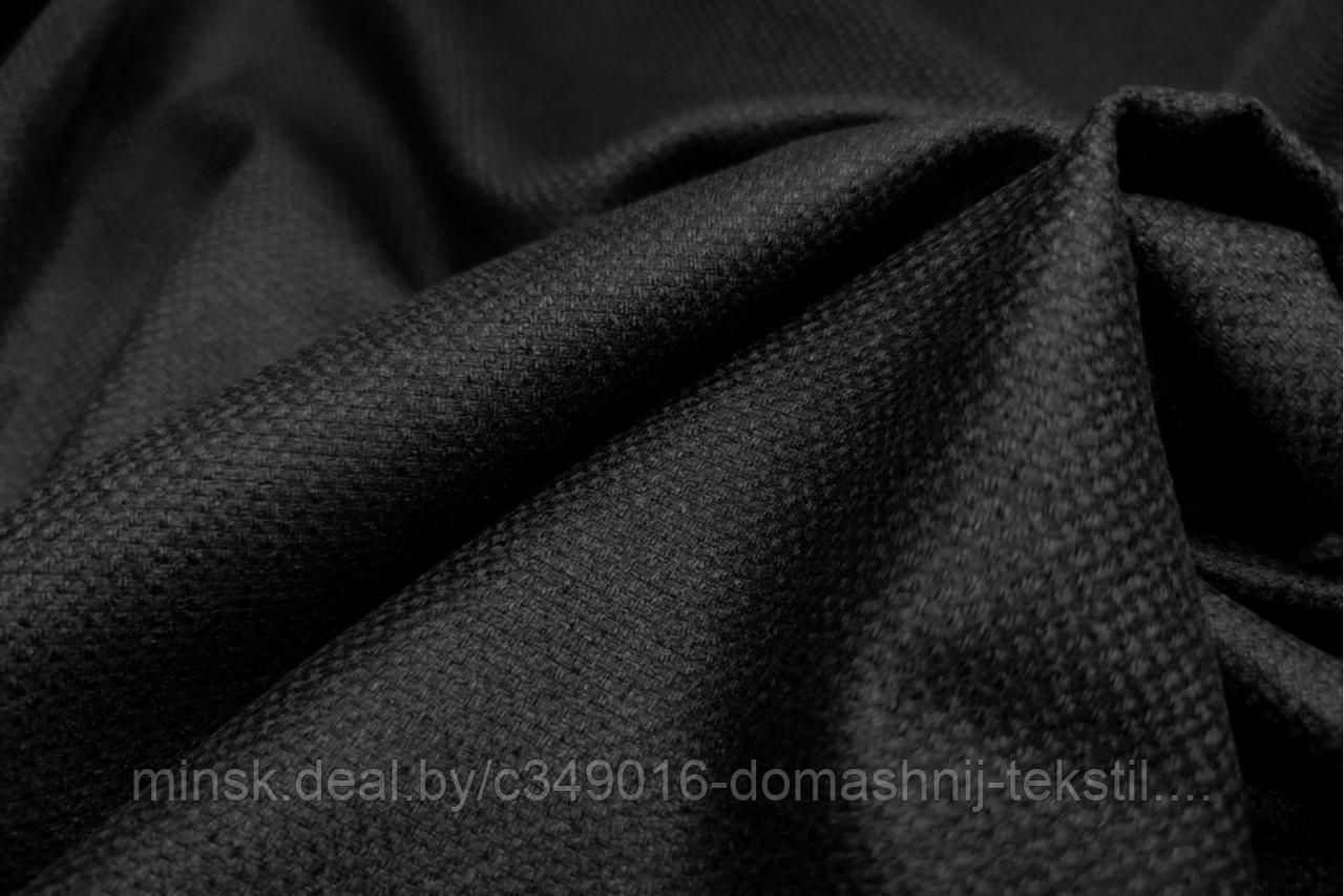 Ткань портьерная на отрез рогожка черная - фото 1 - id-p183871446