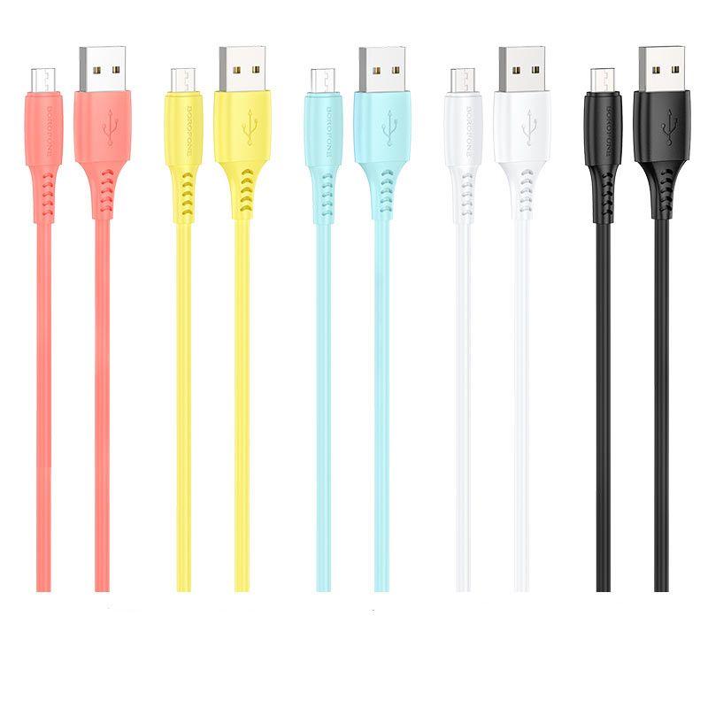 USB кабель Borofone BX40 Multicolor Superior Charging Data Cable For Micro (5 цветов 30 шт.)