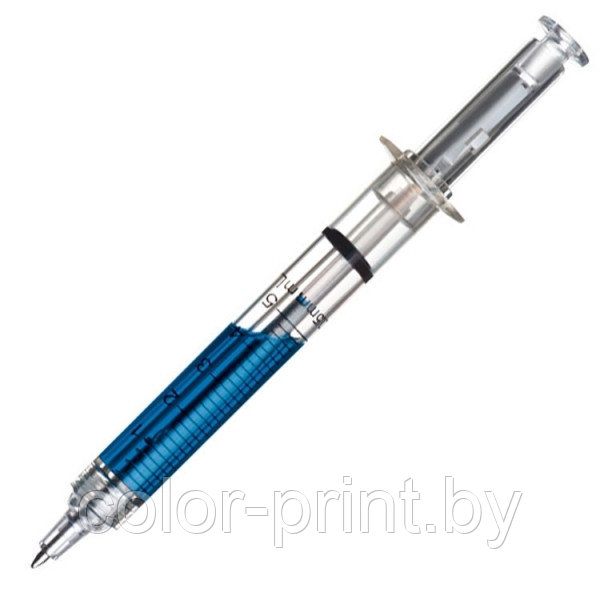Ручка шариковая, пластик, синий, Injection