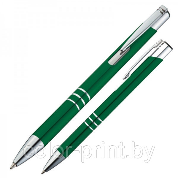 Ручка шариковая ASCOT металлическая зеленая - фото 3 - id-p183878353