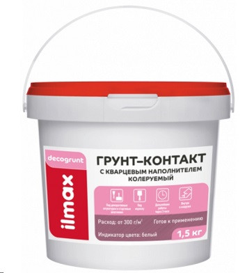 Ilmax decogrunt (1,5кг) грунт-контакт с кварцевым наполнителем колеруемый