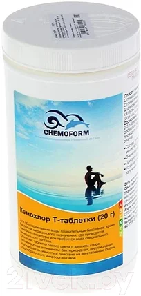 Средство для бассейна дезинфицирующее Chemoform Кемохлор Т в таблетках по 20г (1кг), фото 2