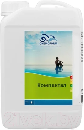 Средство для очистки бассейна Chemoform Компактал (3л), фото 2