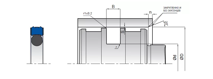 Уплотнение поршня Kastas K15 40х24,5х6,3