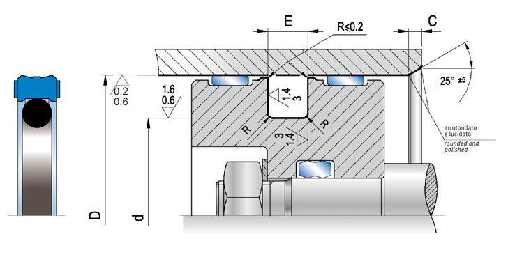 Уплотнение поршня PSO 130х109х8.1 Pur98+NBR