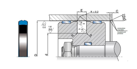 Уплотнение поршня PSQ 90х69х8.1 Pur98+NBR