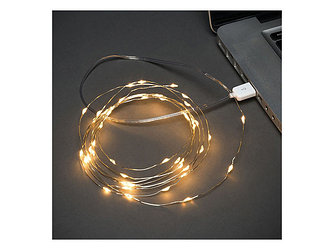 Гирлянда  10 м, 100 LED, USB, теплое белое свечение NEON-NIGHT (Применяется для эксплуатации в помещении.
