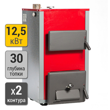 Теплоприбор КС-Т-12,5-01 котел твердотопливный с водонагревателем, фото 2