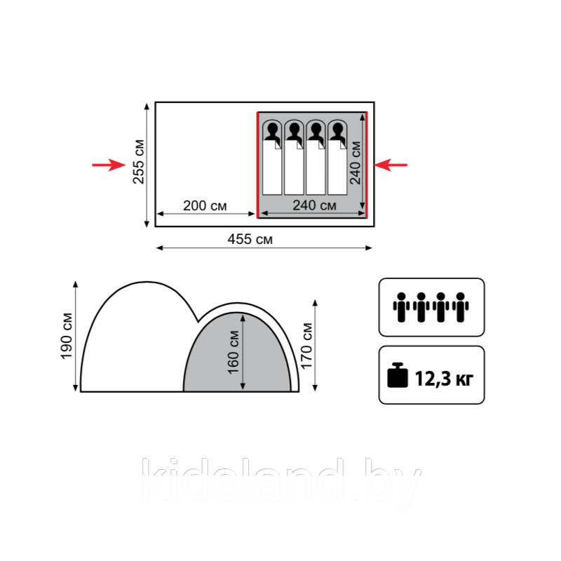 Палатка Кемпинговая Tramp Sphinx 4 (V2) - фото 2 - id-p183917051