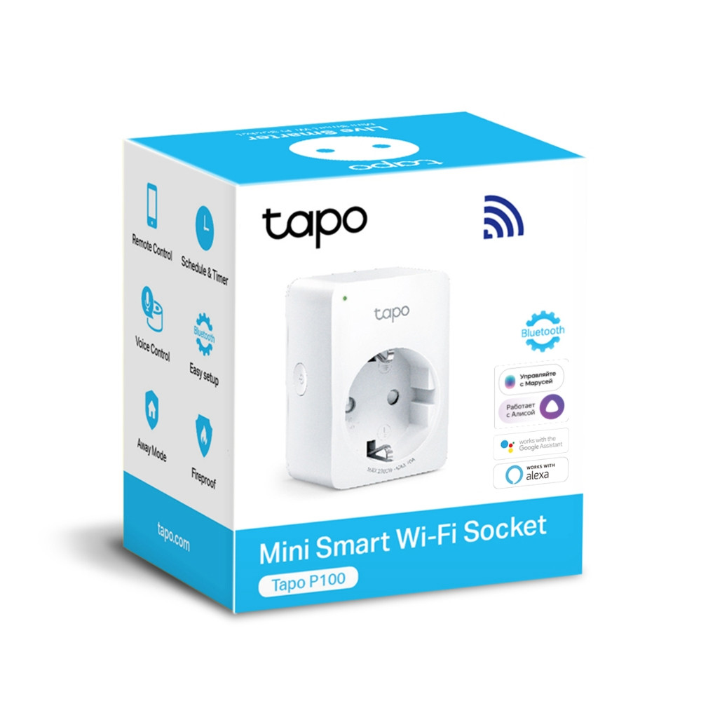 Умная Wi-Fi розетка TP-Link Tapo P100(pack1) - фото 2 - id-p183916849