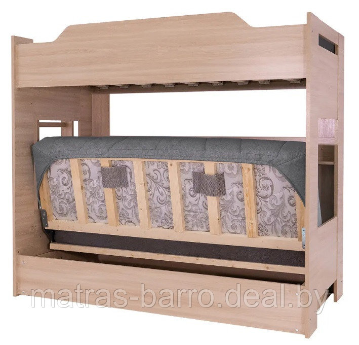 Двухъярусная кровать с диваном (чехол серый) - фото 8 - id-p183918728