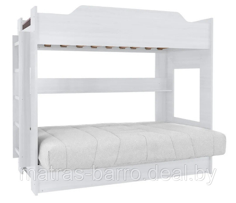 Кровать с диван-кроватью белая (чехол Бирюза) - фото 8 - id-p183918732