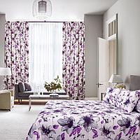 Комплект шторы и покрывало для спальни Лучано фиолет