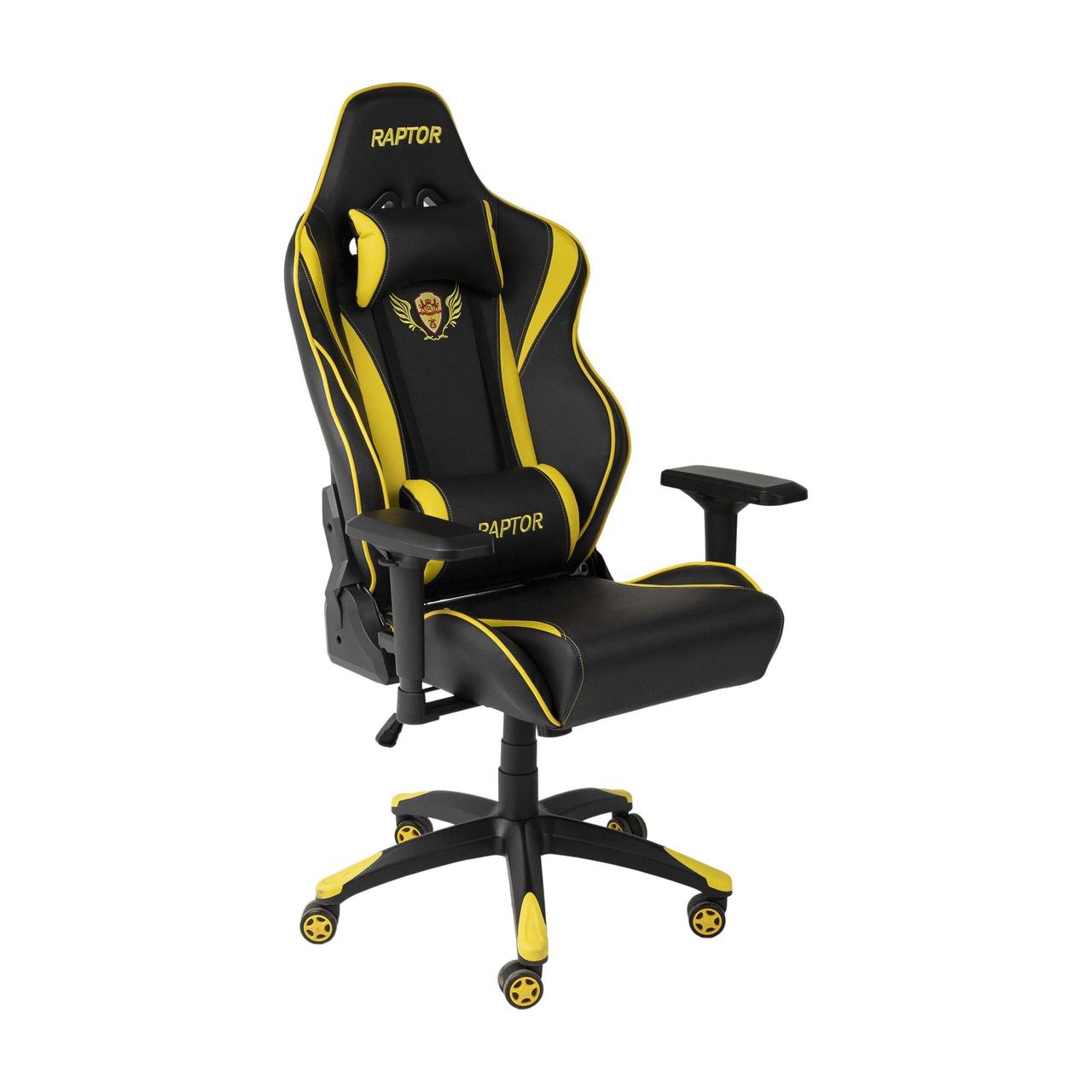 Кресло поворотное Raptor, желтый + черный, экокожа - фото 1 - id-p173511188