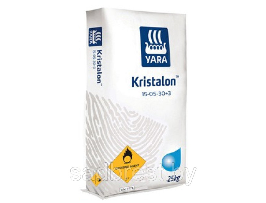 Удобрение Кристалон белый 15-5-30+3MgO Kristalon, 25 кг Yara
