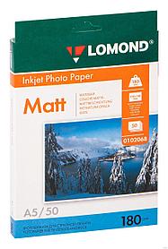 Фотобумага Lomond матовая односторонняя А5, 180 г/м2, 50 л. (0102068)