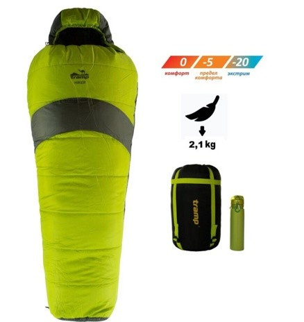 Спальный мешок кокон Tramp Hiker Regular 220*80*55 см (-20°C) - фото 1 - id-p183940766