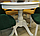 Кухонный круглый стол Фабрицио-1 со столешницей стекло фотопечать "Мрамор" (тон Эмаль белая), фото 2