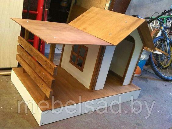 Будка для собаки деревянная "ШарикоFF №9 М" с террасой утепленная - фото 1 - id-p183941323