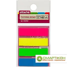 Флажки-закладки пластиковые Attache 4 цвета 12х45 мм х 25 л