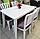 Стол обеденный раздвижной Сиена Лайт 120х80 см массив березы (тон 9 эмаль белая), фото 2