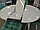 Стол обеденный круглый Ривьера диаметр 90 см, стекло белое/ноги массив эмаль белая, фото 2