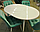 Стол обеденный круглый Ривьера диаметр 90 см, стекло белое/ноги массив эмаль белая, фото 3