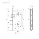 Корпус замка 25-85 мм (зол.) под цилиндр НОРА-М, фото 2
