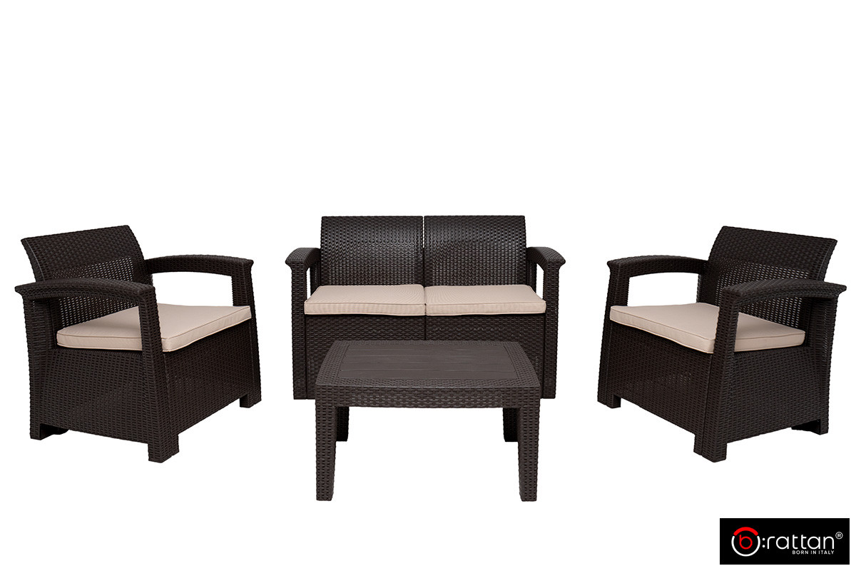 Комплект мебели Rattan Comfort 4, цвет венге - фото 1 - id-p183953829