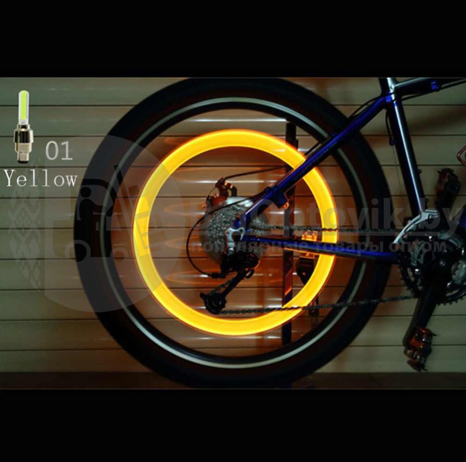 Светящиеся светодиодные колпачки на ниппель колеса (вело, мото, авто) - фото 5 - id-p183956076