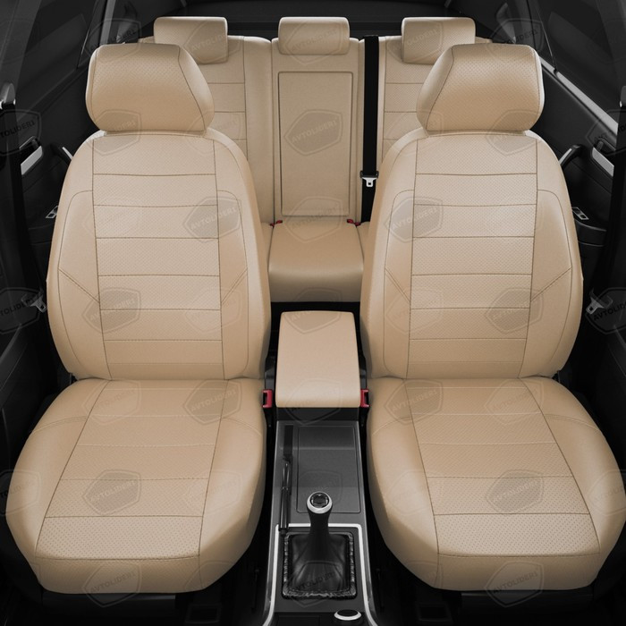 Чехлы для Toyota Hilux 8 с 2015-н.в. джип-пикап Задняя спинка единая, сиденье 40/60, передний и задний - фото 3 - id-p183935364