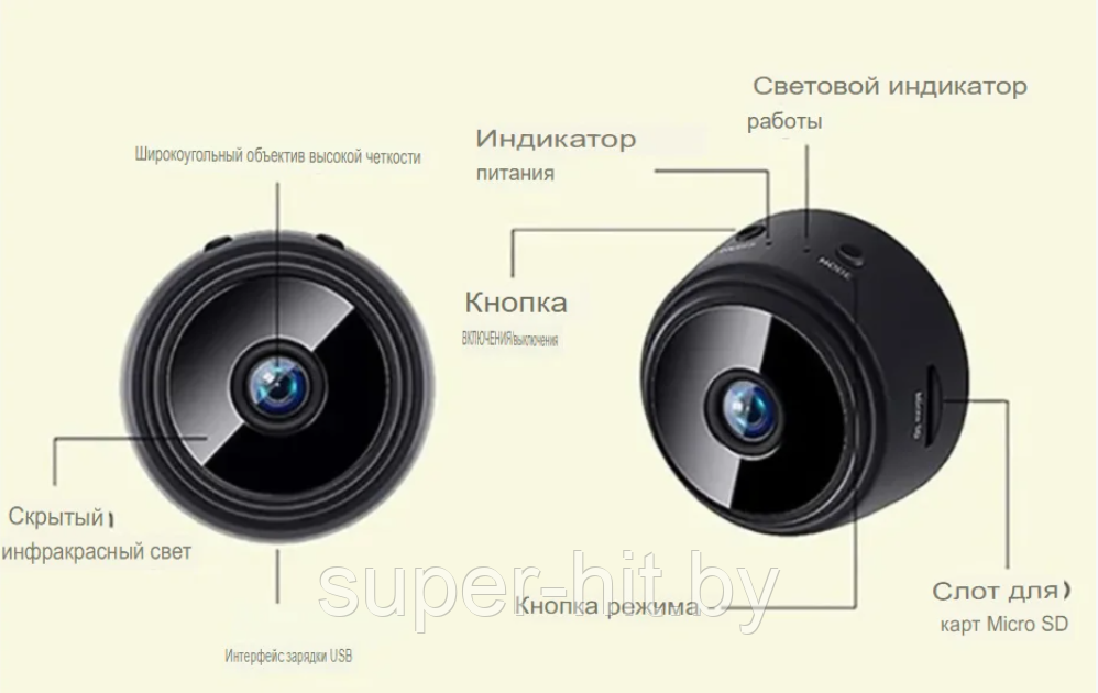 Мини-камера A9 Wi-Fi SMART CAMERA - фото 7 - id-p183960955