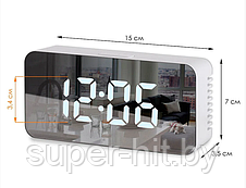 Часы электронные настольные зеркальные LED Mirror Clock DS-3622L, фото 2