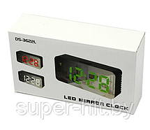 Часы электронные настольные зеркальные LED Mirror Clock DS-3622L, фото 2