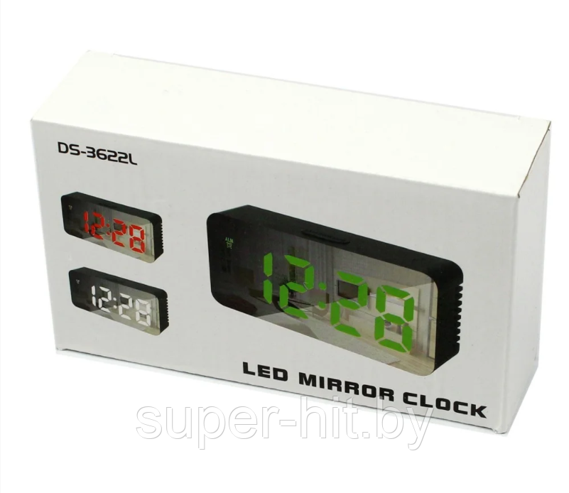 Часы электронные настольные зеркальные LED Mirror Clock DS-3622L - фото 4 - id-p183960730